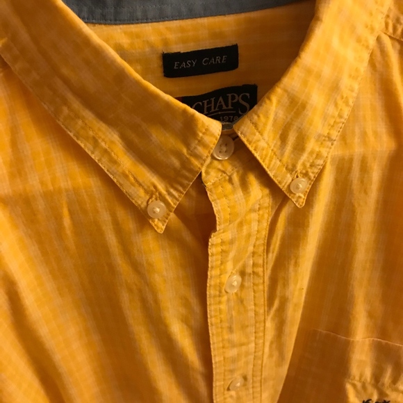 Yellow Plaid Chaps/Polo Button Down - Large - Picture 1 of 5